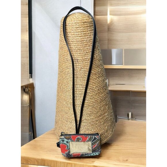 Spartina 449 Natural Linen & Leather ID Holder/Wallet With Keyring - Picture 3 of 8